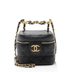 Chanel Lambskin CC Chain Bar Small Vanity Case